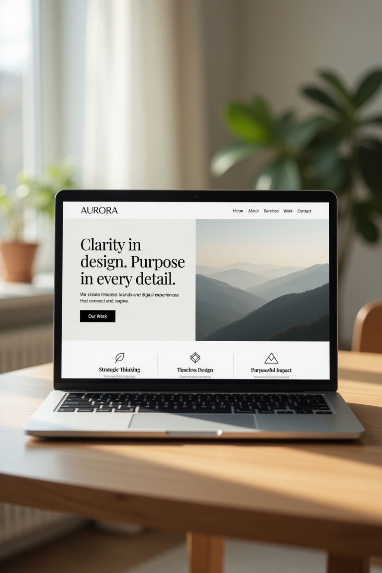 Exemple d'écran de site web vitrine professionnel